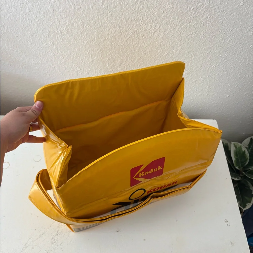 Vintage Kodak Disc Camera And Film Promo Yellow Insulated Bag Cooler w/ Strap